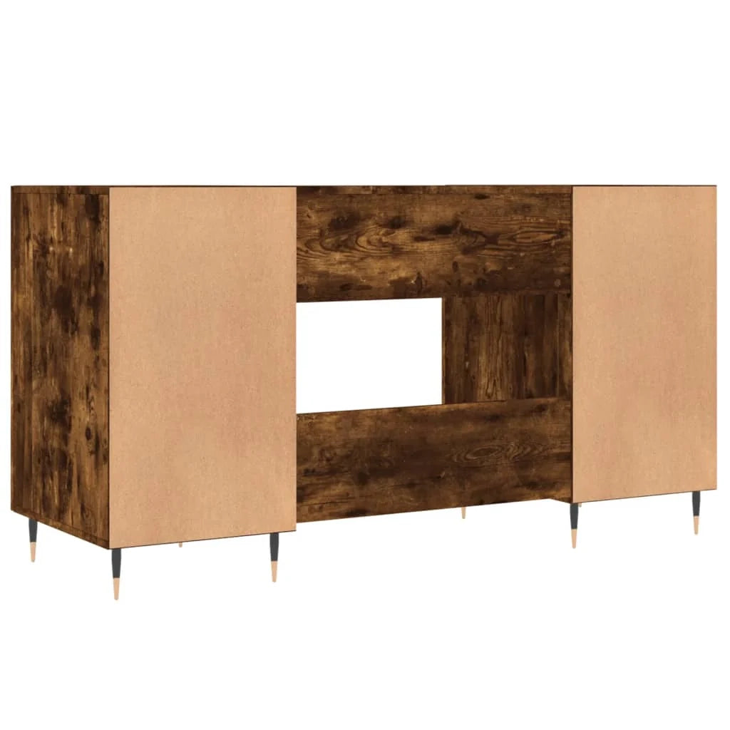 Scrivania da ufficio postazione di lavoro mobile per computer studio rovere affumicato 140 x 50 x 75 cm legno ingegnerizzato marrone 02_0023579