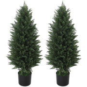Set di 2 cipressi artificiali, grandi 90 cm, pianta artificiale, piante artificiali in vaso, albero artificiale resistente ai raggi UV, decorazione
