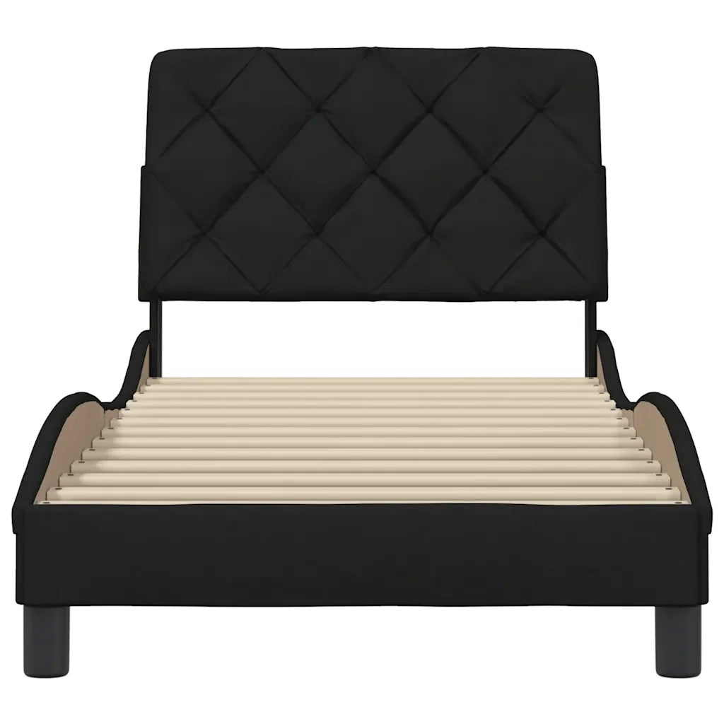 vidaXL Giroletto senza Materasso Nero 90x200 cm in Tessuto