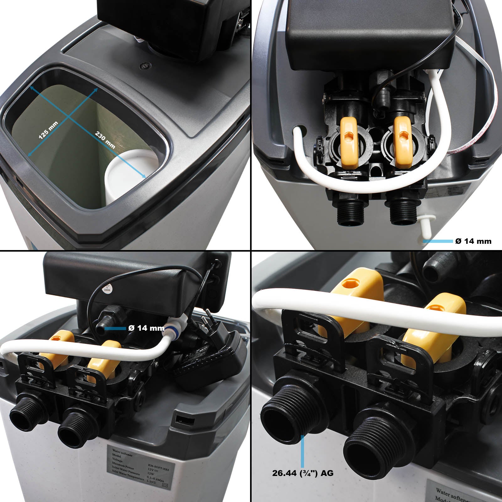 Naturewater Addolcitore Acqua a scambio ionico 2000L/h Dispositivo automatico per addolcimento acqua