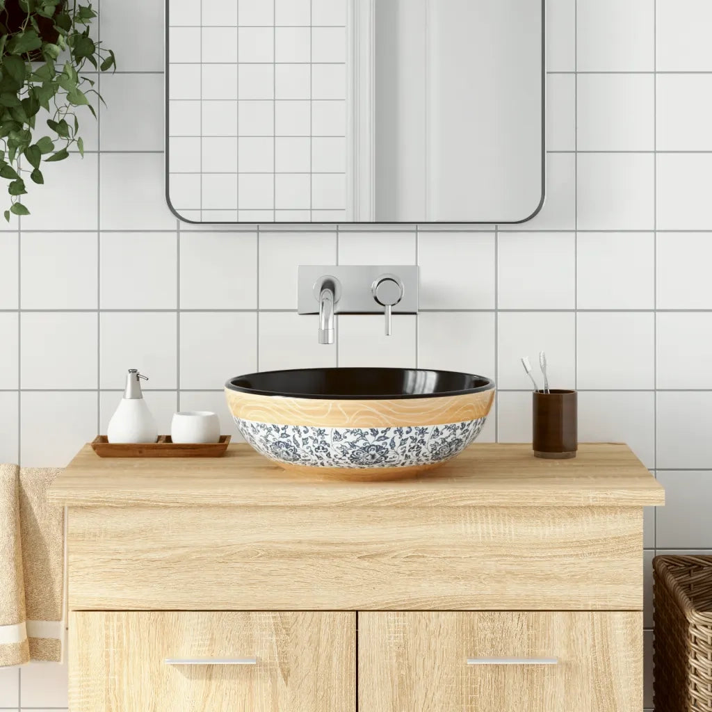 Lavabo da Appoggio Multicolore Rotondo ¦µ41x14 cm Ceramica CFW1444611