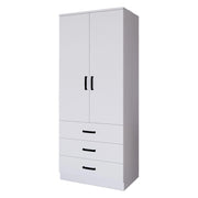 Armadio Camera da Letto Sondrio, Guardaroba 2 Ante Appendiabiti, 60x175h cm Bianco