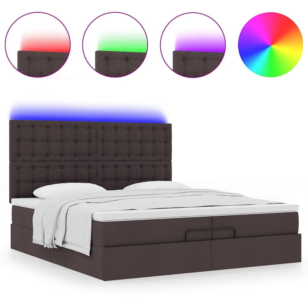 Struttura Letto Pouf con Materassi 200x200 cm in Tessuto 3314200
