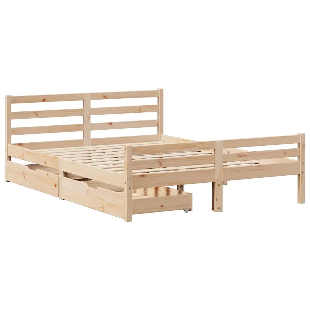 Letto senza Materasso 160x200 cm in Legno Massello di Pino 3301614