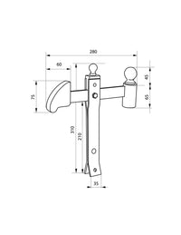 Fermo per cancello, portone nero a bilanciere - THIRARD