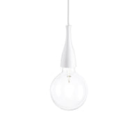 Sospensione Moderna Minimal Metallo Bianco 1 Luce E27 8W 3000K Luce Calda