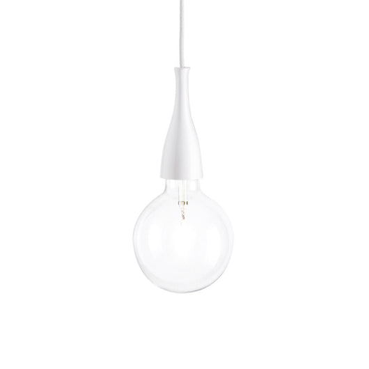 Sospensione Moderna Minimal Metallo Bianco 1 Luce E27 8W 3000K Luce Calda