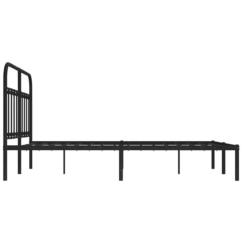 Giroletto con Testiera in Metallo Nero 150x200 cm 352580