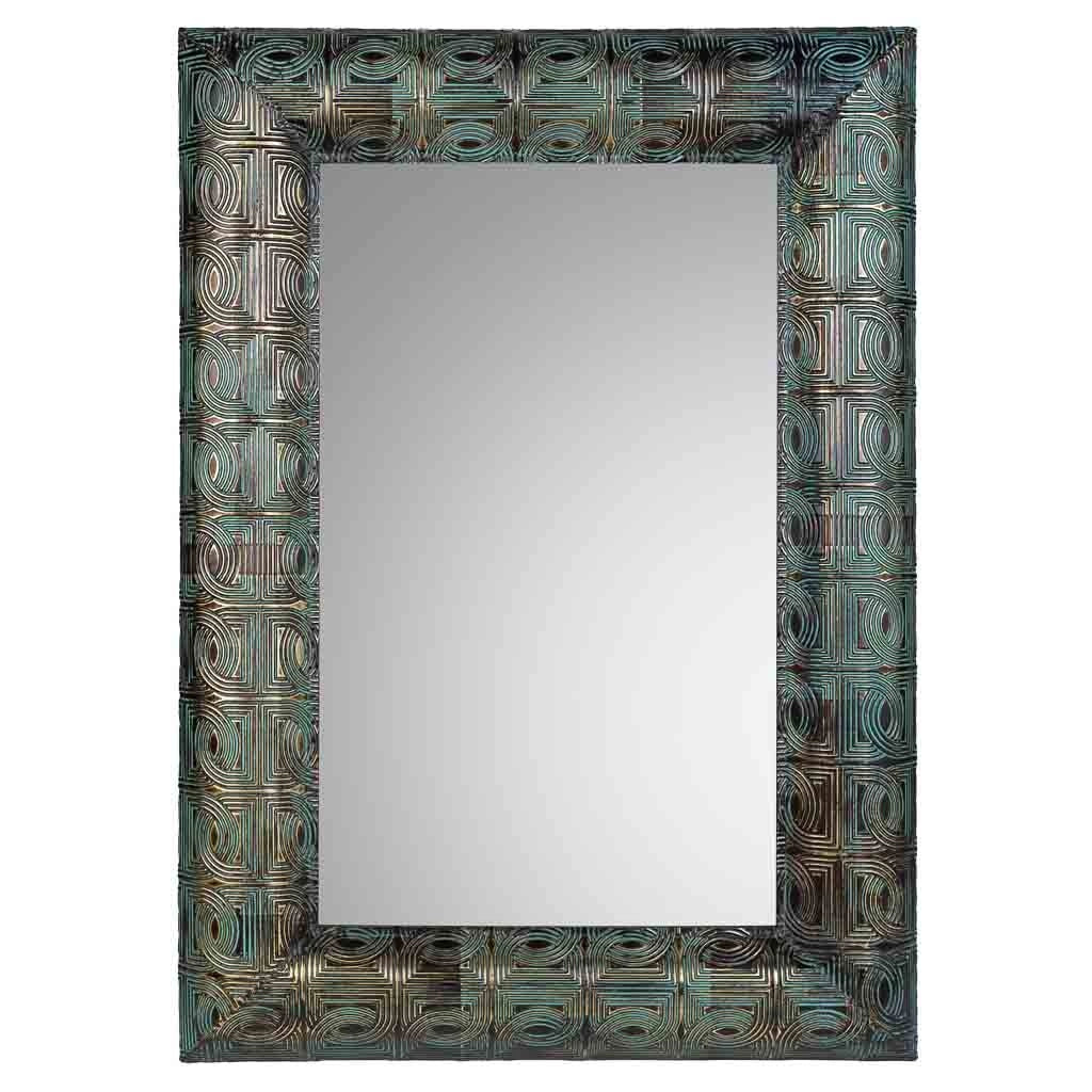 Specchio da parete in metallo blu 70x5x100h