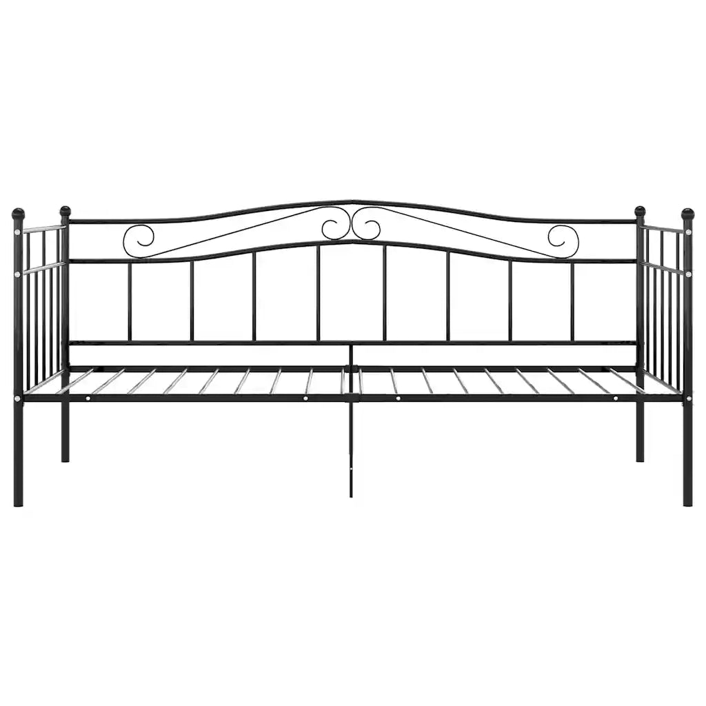 Divano Letto Telaio Nero in Metallo 90x200 cm 324779