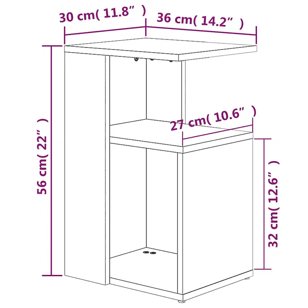 Tavolino da salotto | Tavolino da caff¨¨ | Tavolino da Soggiorno Rovere Fumo 36x30x56cm Legno Multistrato