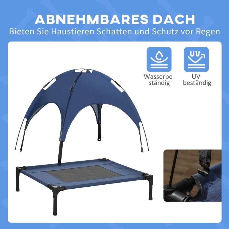 Cuccia per animali domestici con baldacchino, cuccia per cani, pieghevole, resistente alle intemperie, blu