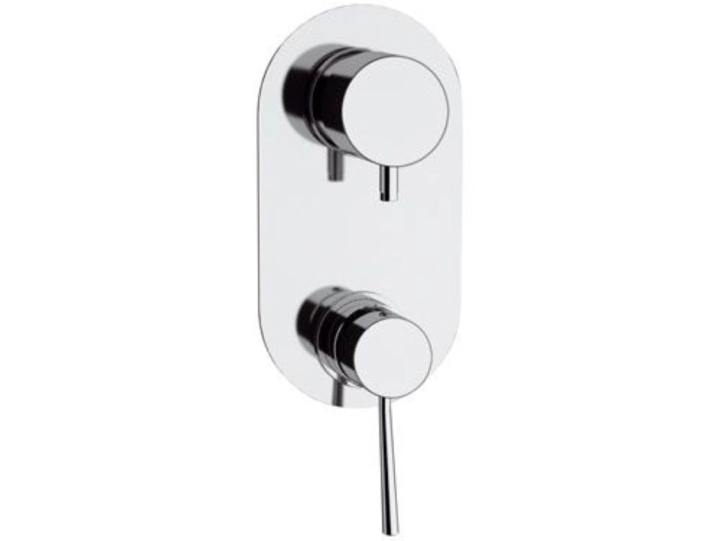Rubinetto doccia con deviatore a 5 posizioni su piastra unica - serie minimal