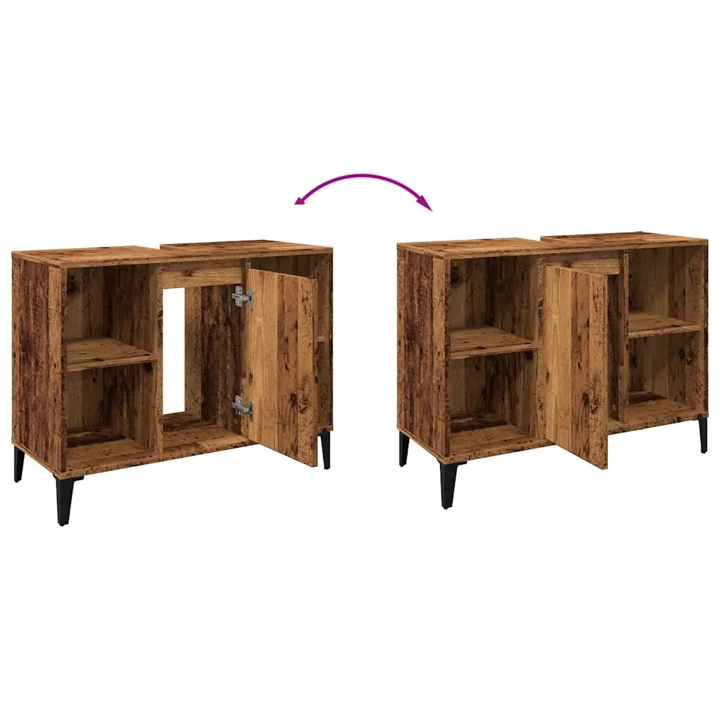 vidaXL Mobile Lavabo Legno Antico 80x33x60 cm in Legno Multistrato