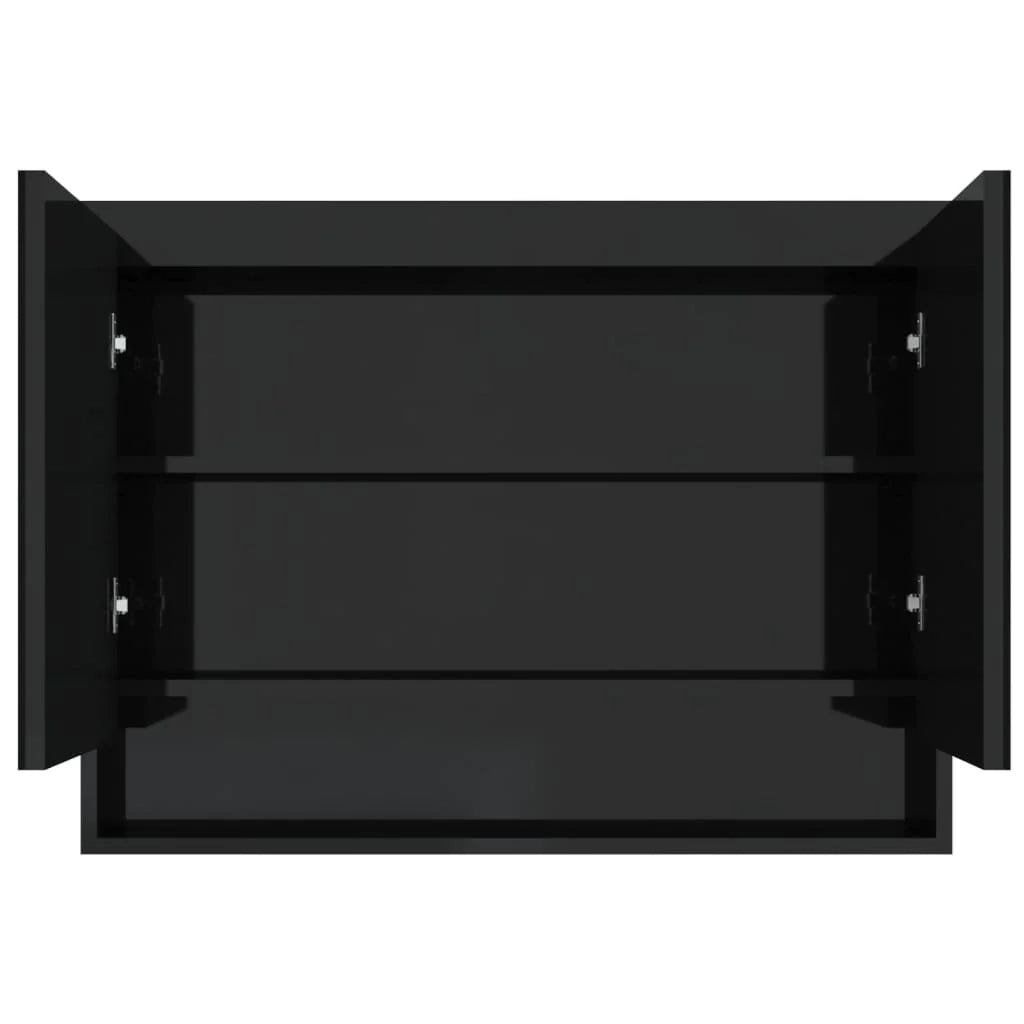 Mobiletto specchio da bagno 80 x 15 x 60 cm MDF nero lucido 02_0006714