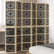 Divisorio Ambienti | Divider per stanze | Paravento 6 Pannelli Marrone e nero Legno di Paulownia