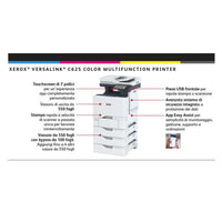 Xerox versalink c625 a4 50 ppm copia/stampa/scansione/fax f/r ps3 pcl5e/6 2 vassoi 650 fogli - C625V_DN