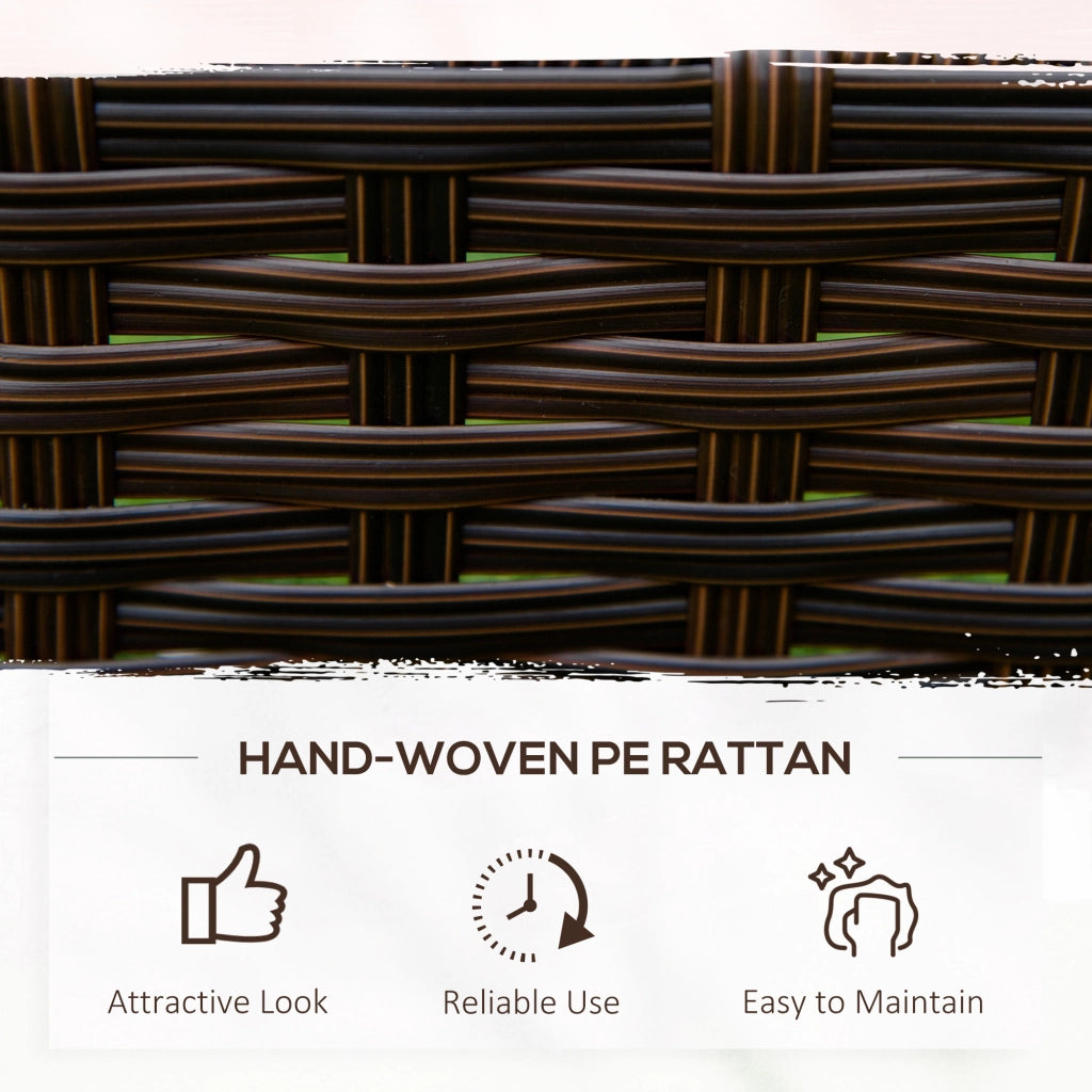 Orto Rialzato a 3 Livelli in Rattan Sintetico senza Fondo per Piante e Verdure, 120x120x40cm, Grigio