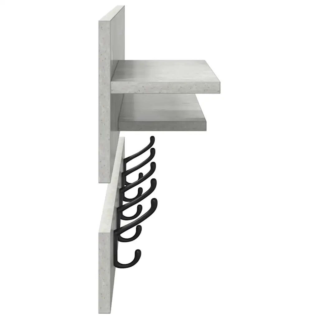 Appendiabiti a muro Grigio cemento 90 x 15 x 36 cm CFW2216744