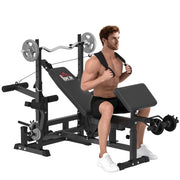 Panca da Palestra Regolabile ¨C zephmum ¨C Nero, Acciaio e PU, 210x110x103-123 cm