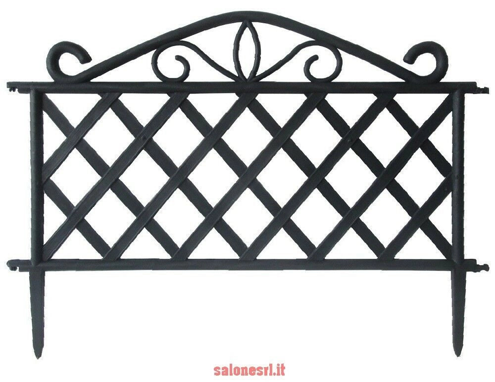 STECCATO NERO IN ABS CM 47,5X36H RECINZIONE AIUOLE PZ.8 GIARDINO