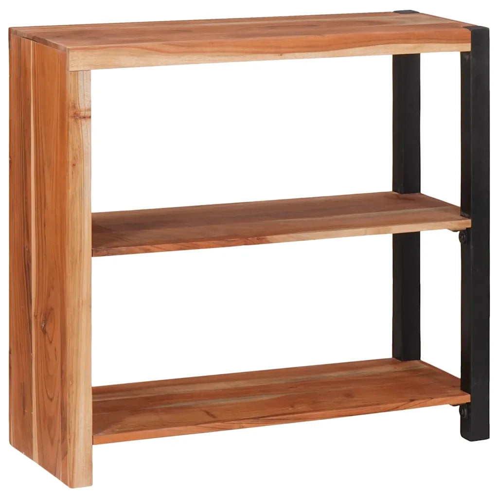 vidaXL Libreria Marrone, Nero 80 x 30 x 75 cm Legno di Acacia Massello