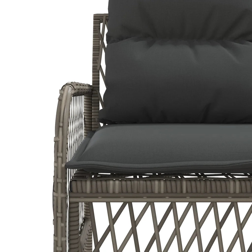 Set Divano da Giardino 2 pz con Cuscini Grigio in Polyrattan