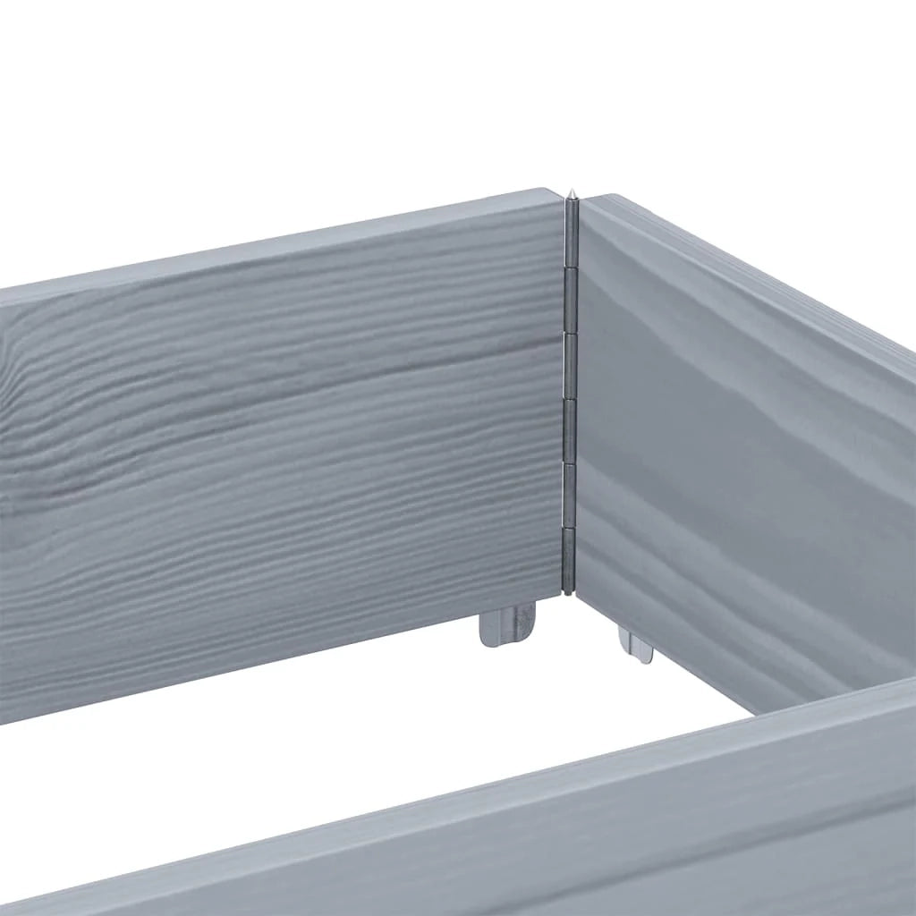 Vassoio per fioriera aiuola rialzata piante fiori terrazza giardino 150 x 50 cm legno massello di pino grigio 02_0037435