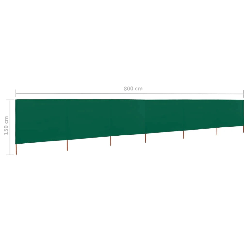 Schermo divisorio in tessuto a 6 pannelli 800 x 120 cm verde 02_0008841