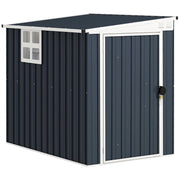CASETTA DA GIARDINO IN ACCIAIO 1.2X1.9 M CON PORTA BLOCCABILE E PRESE D'ARIA GRIGIO SCURO