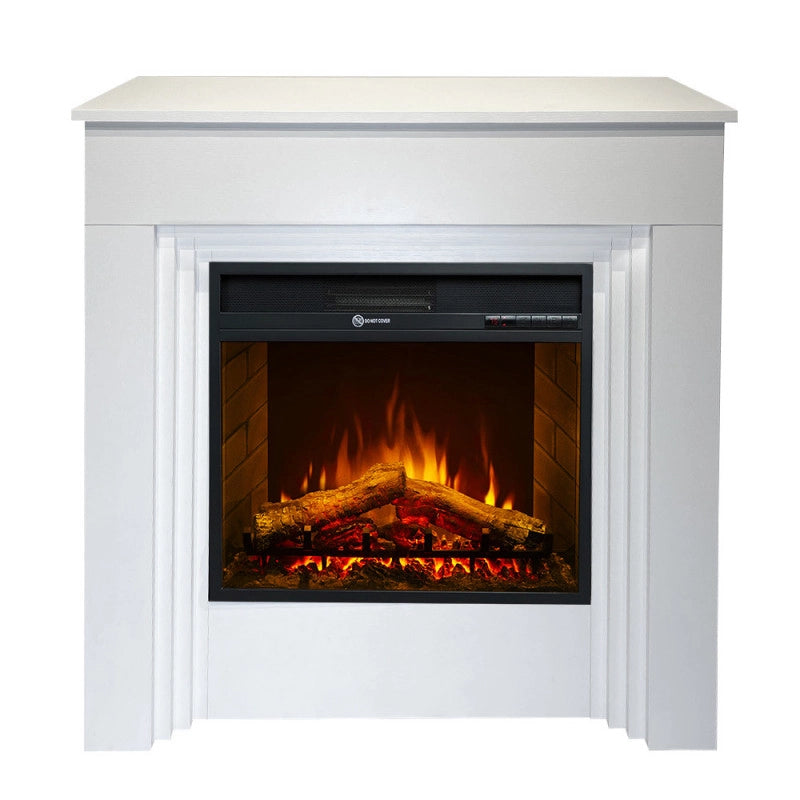 Camino Elettrico Bellini in Legno Bianco – L96×P35×H96