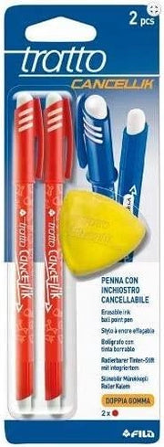 CANCELLIK PENNA CON INCHIOSTRO CANCELLABILE ROSSA IN CONFEZIONE DA 2