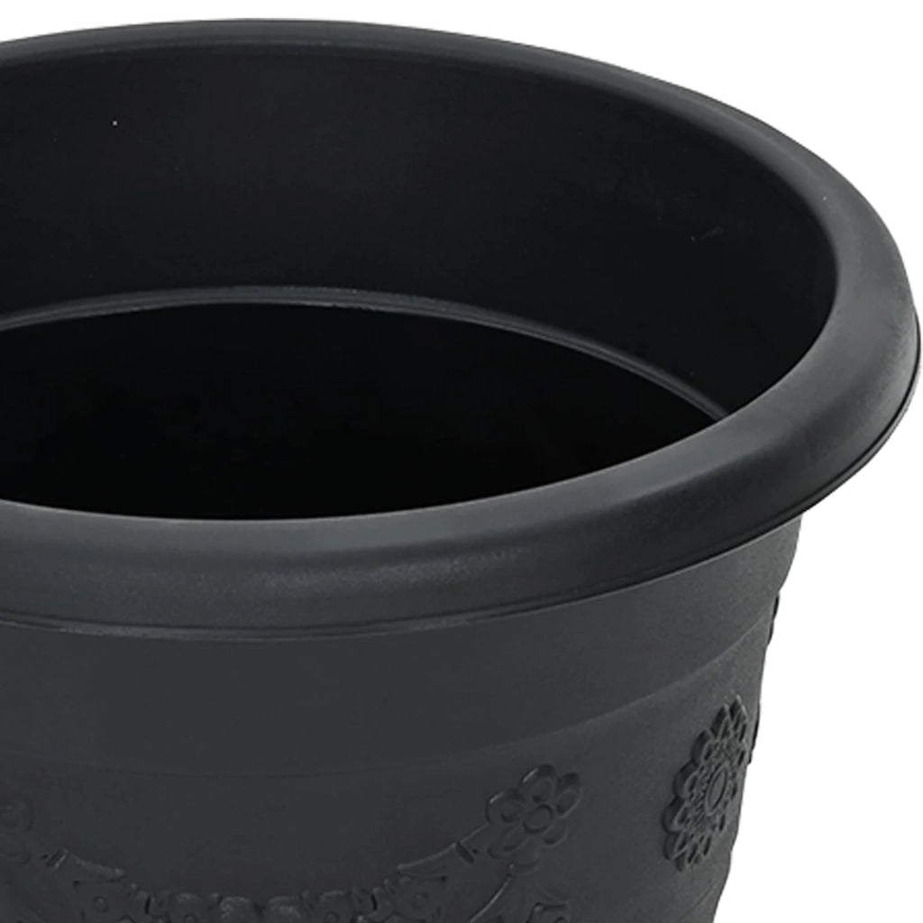 Fioriere | Cassetta per fiori | Vasi per Piante 24 pz Nero ? 26 x 21.5 cm Plastica