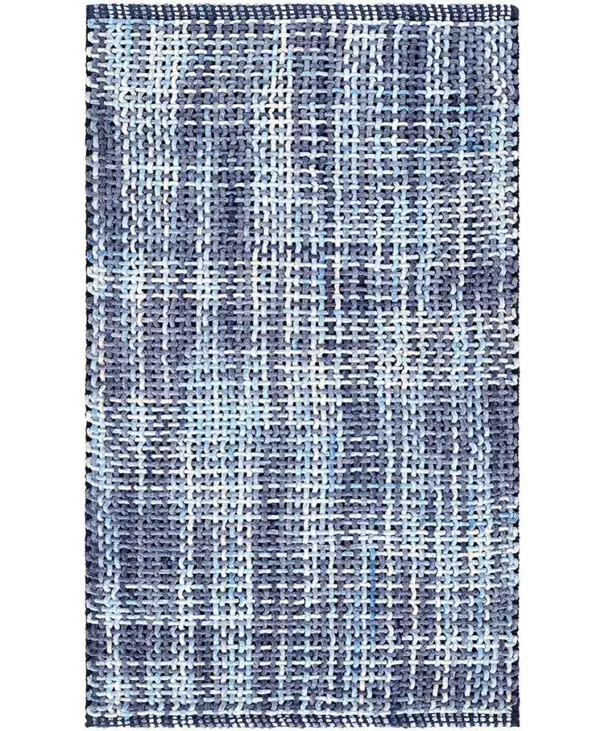 Tappeto bagno CRAZY AZZURRO cm.50x80 in micorfibra misto cotone, morbido antiscivolo lavabile in lavatrice, tappetino lavello sanitari