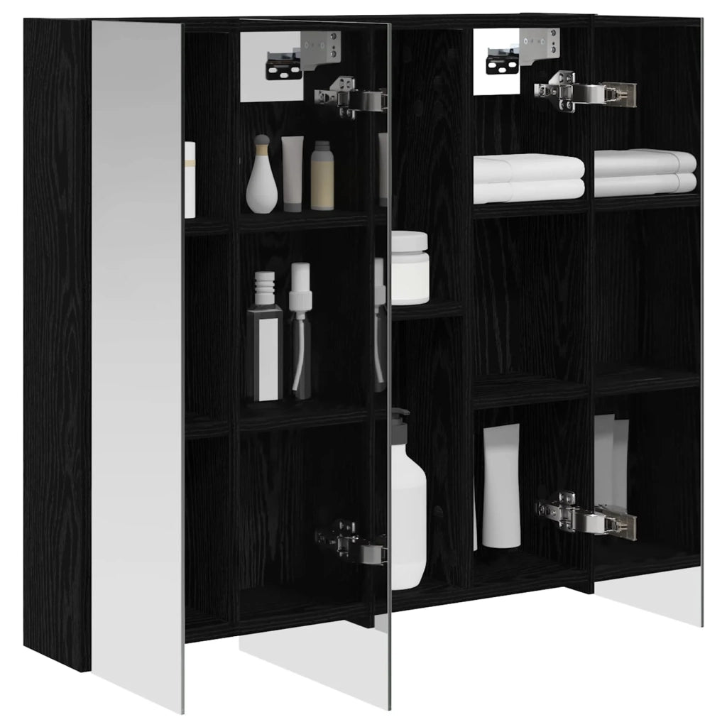 Mobiletto per specchio da bagno Rovere Nero 70 x 14,5 x 70 cm 889088