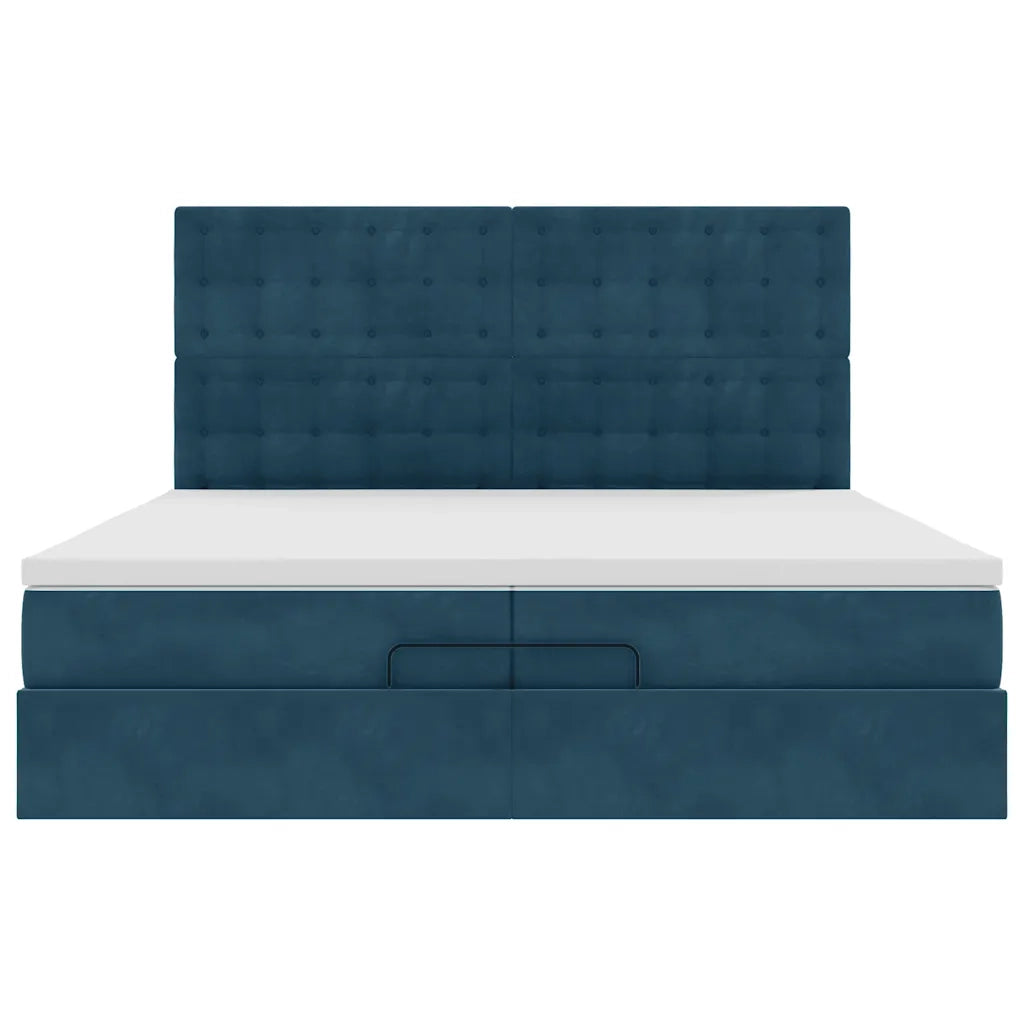 Struttura Letto Pouf con Materassi 200x200 cm Velluto