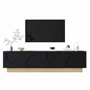 Mobile TV con 4 ante e apertura a pressione - per soggiorno - 175x40x41.5 cm - nero
