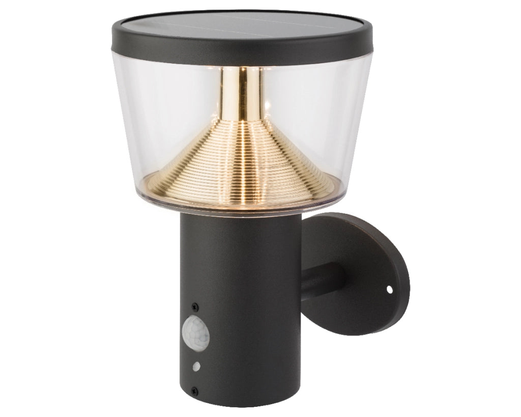 Lampada solare da parete in acciaio inox