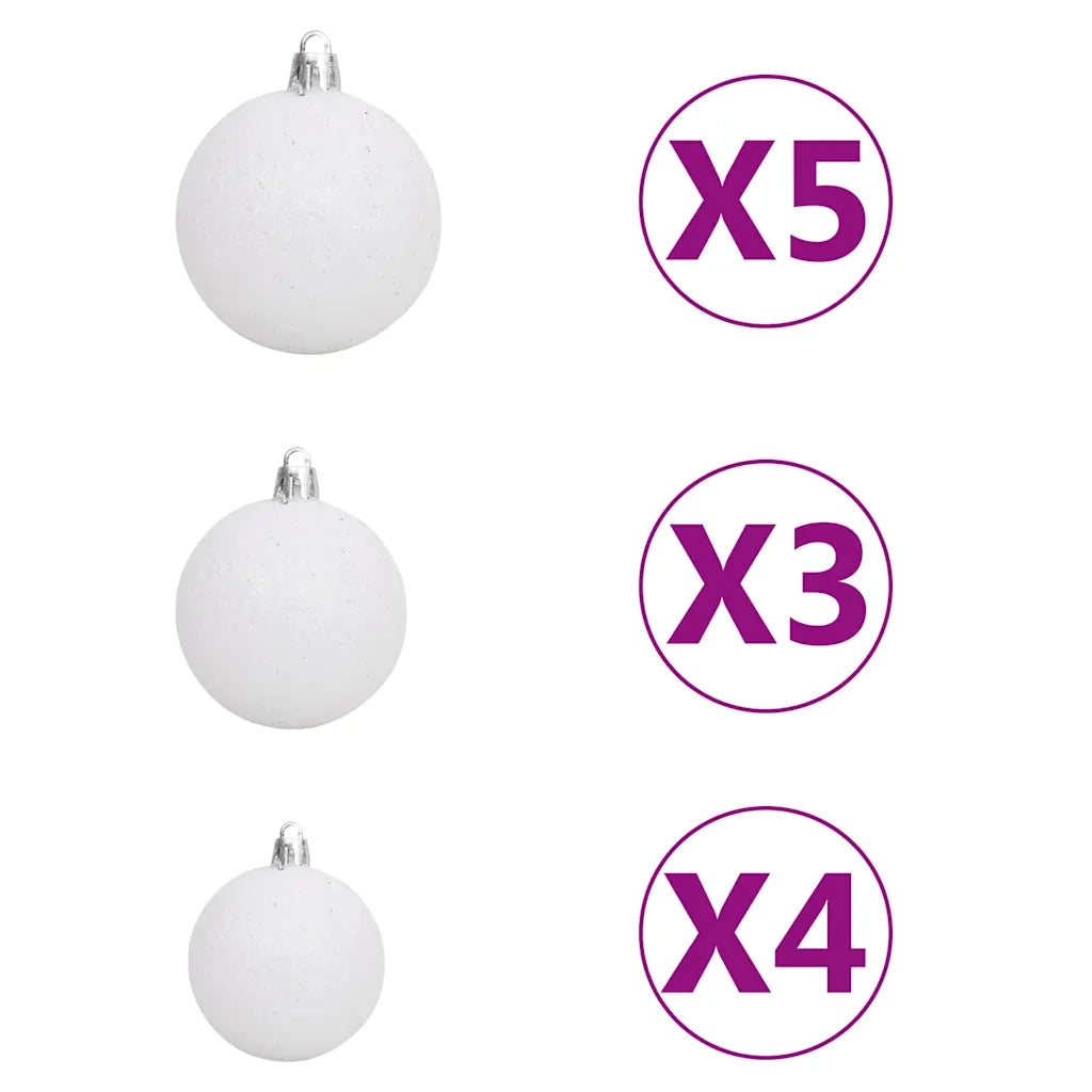 Set Albero Natale Artificiale con LED e Palline Nero 120 cm PVC cod mxl 15693