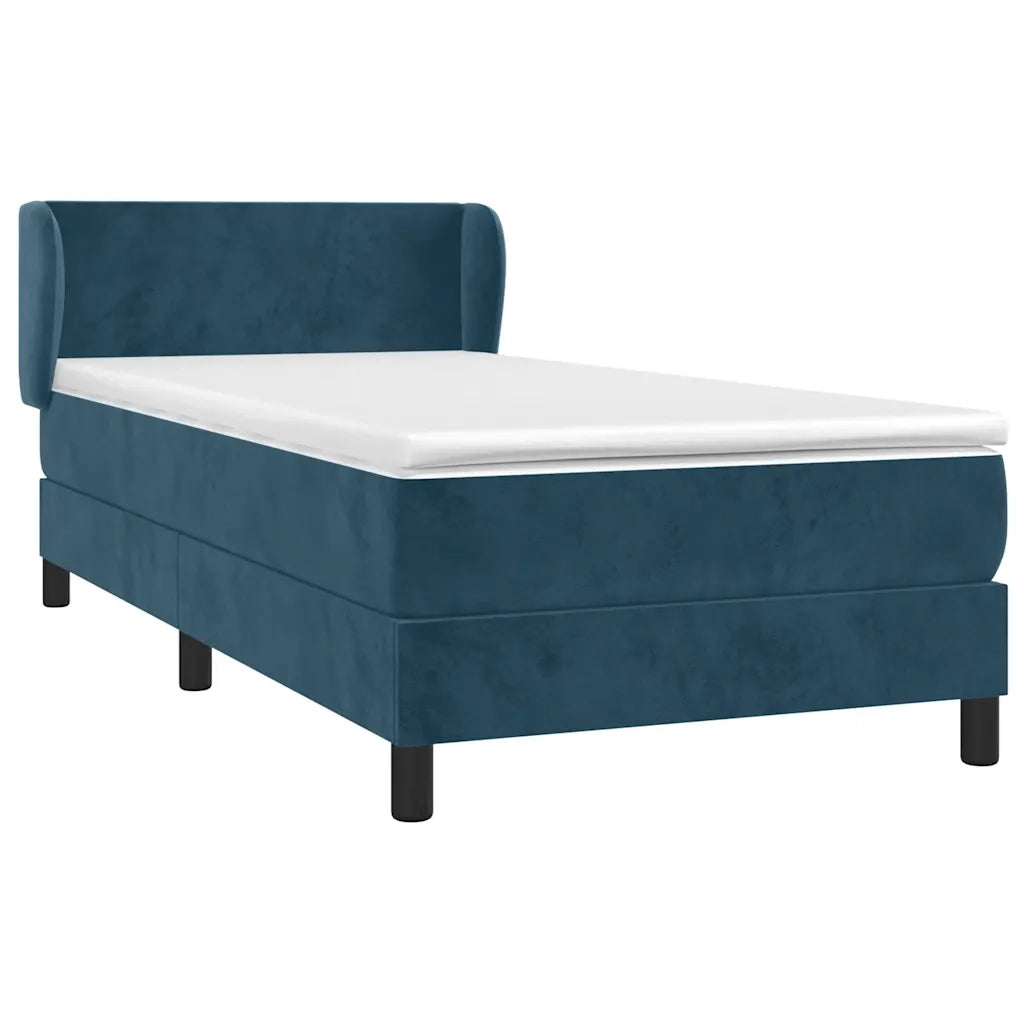 Giroletto a Molle con Materasso Blu Scuro 100x200 cm in Velluto 3127359