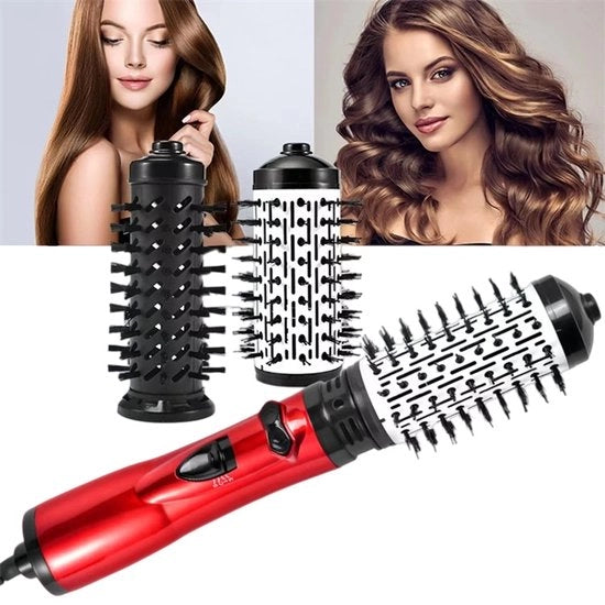Foglia Ibrida a 3 in 1 - 1200W - Spazzola a Raffreddamento - Spazzola a Ciglia - Multistyler - Spazzola a Vapore - Asciugacapelli e Volumizzante in Un Passo - Adatto per Capelli Ricci e Capelli Lisci