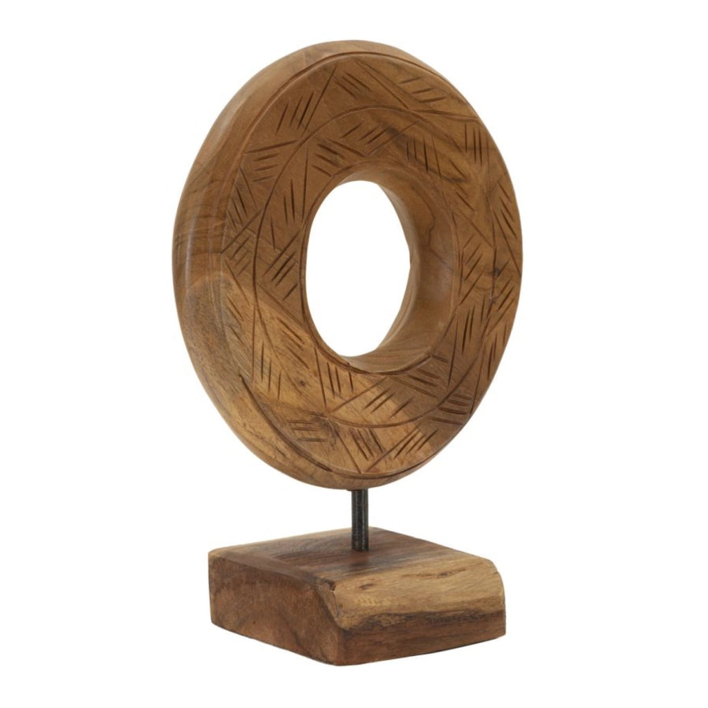 Scultura Cerchi 38, Marrone, Legno, 20x10x28 cm