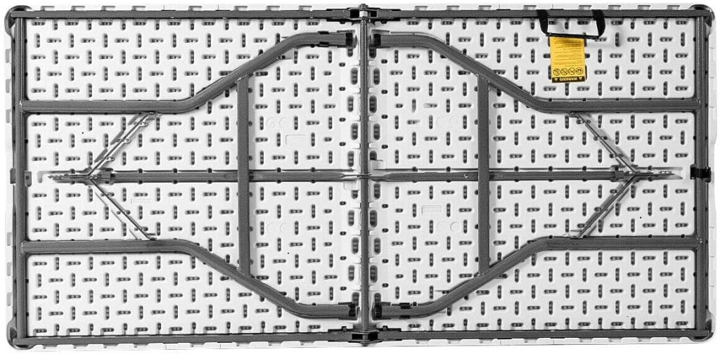 Tavolo Pieghevole da Campeggio con Maniglia, Tavolo da Pranzo Inerno e Esterno Portatile, Salvaspazio, 153 x 74 x 74 cm, Capacità 150 kg, per Giardino Picnic (Modello 2)