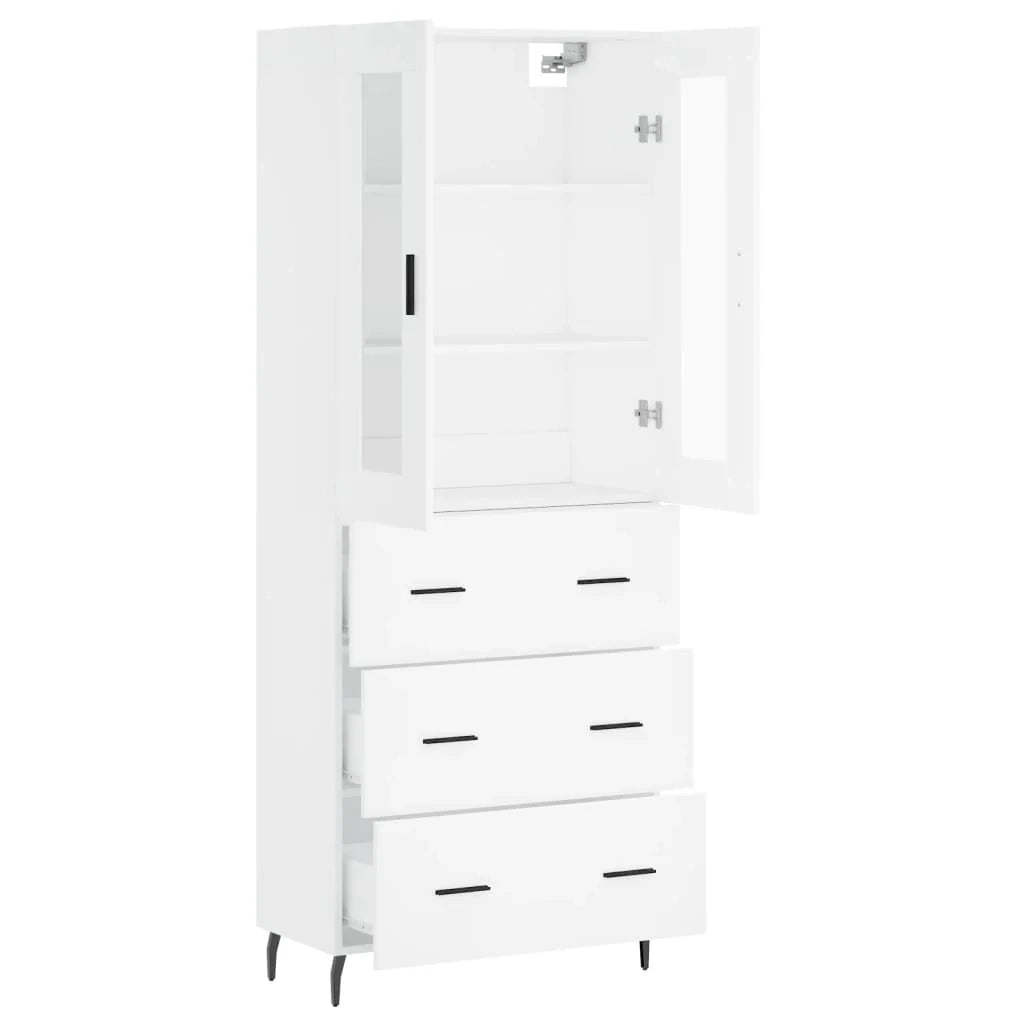 Buffet credenza cassettiera armadio mobile contenitore organizer cucina soggiorno salotto alto 69,5 x 34 x 180 cm legno ingegnerizzato bianco 02_0032571