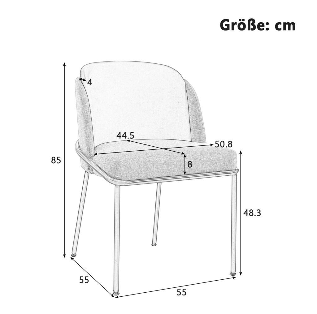 Sedia da pranzo beige e kaki con piedi regolabili