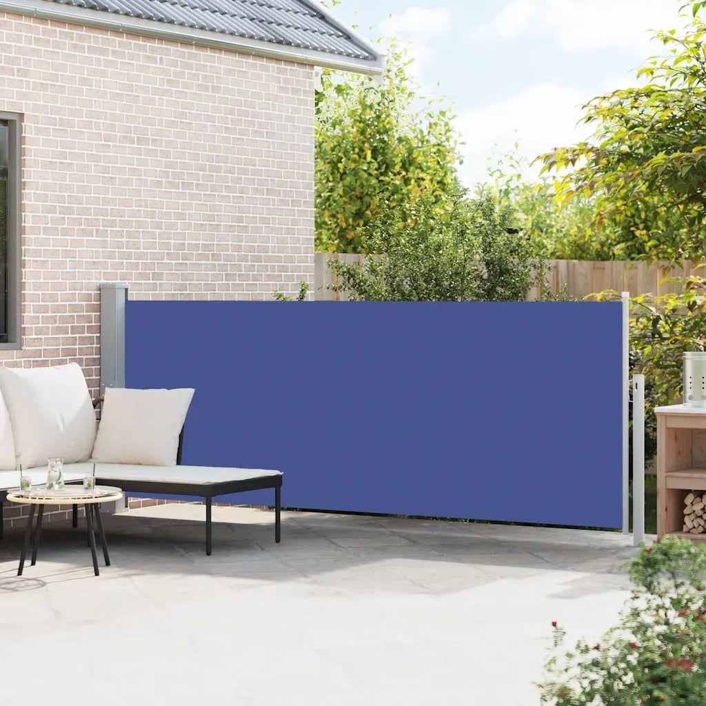Tenda Laterale Retrattile per Patio 140x500 cm Blu 48396
