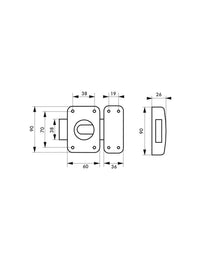 Serratura a chiavistello a pomolo Apache per porta interna, acciaio, bronzo epossidico - THIRARD