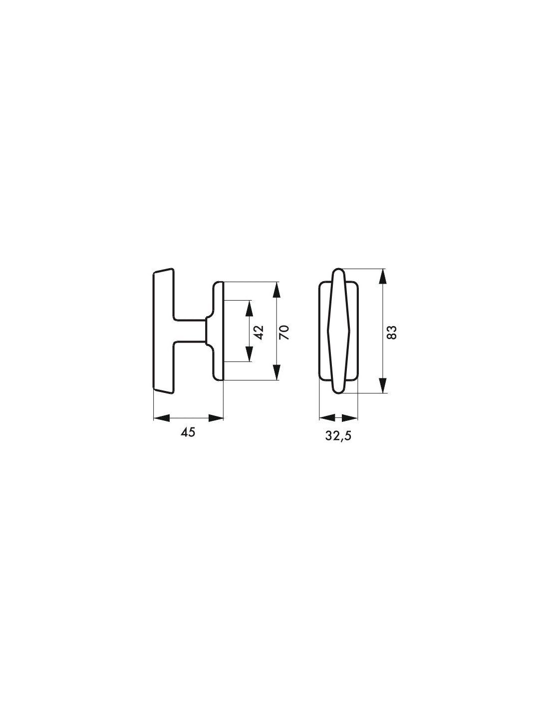 Pomolo per finestra ARTHEMIS ottone - THIRARD