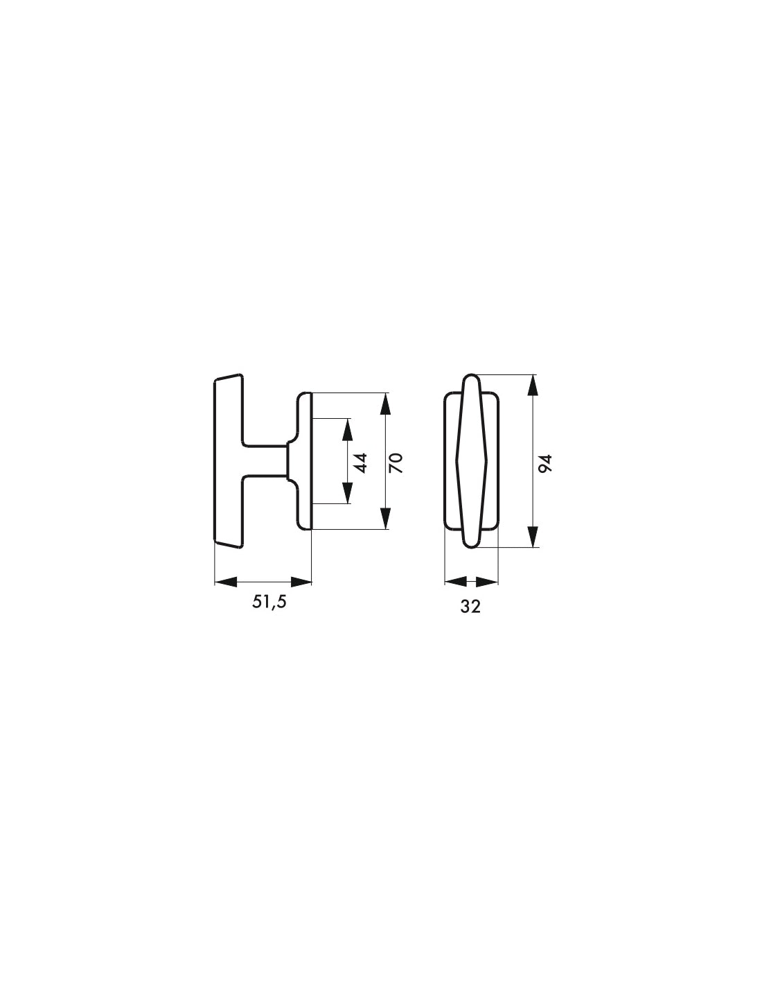 Pomolo per finestra SELENE nichel satinato - THIRARD