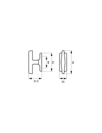 Pomolo per finestra SELENE nichel satinato - THIRARD